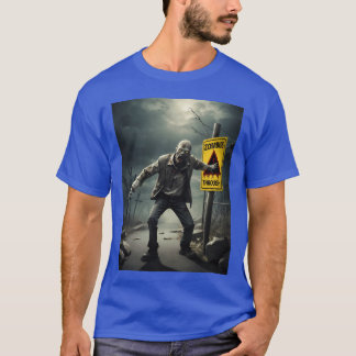 Zombie Apokalyps skylt skräckfilmsstil T Shirt
