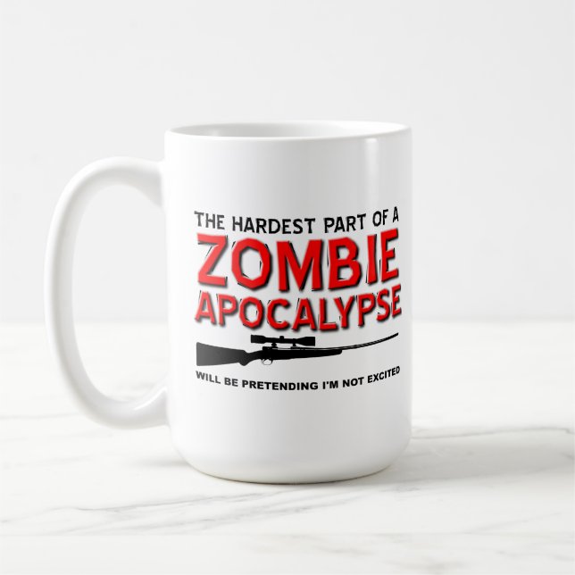 Zombie-apokalyps Upphetsad Rolig Mugg (Vänster)