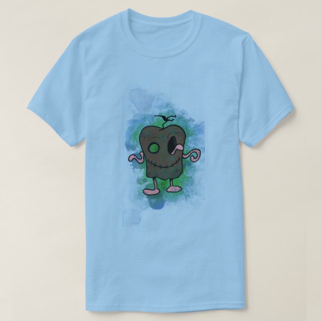 Zombie Apple Blue T Shirt (Design framsida)
