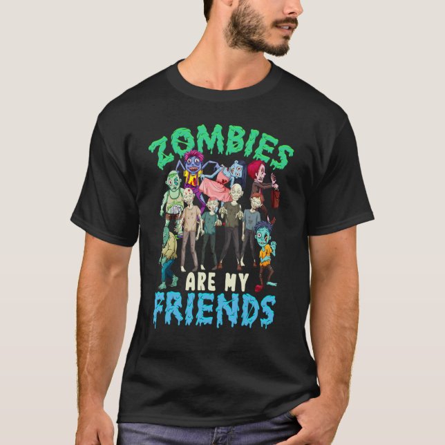 Zombie är min vän Halloween kostym barn pojkar  T Shirt (Framsida)