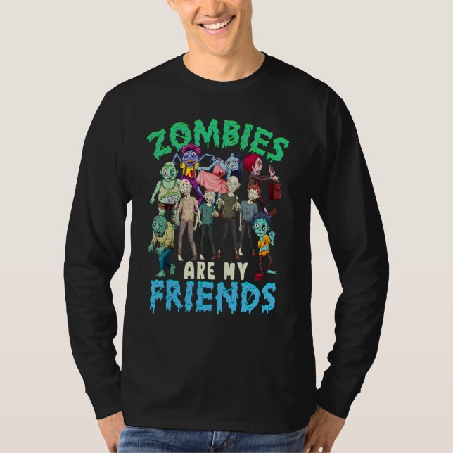 Zombie är min vän Halloween kostym barn pojkar  T Shirt (Framsida)