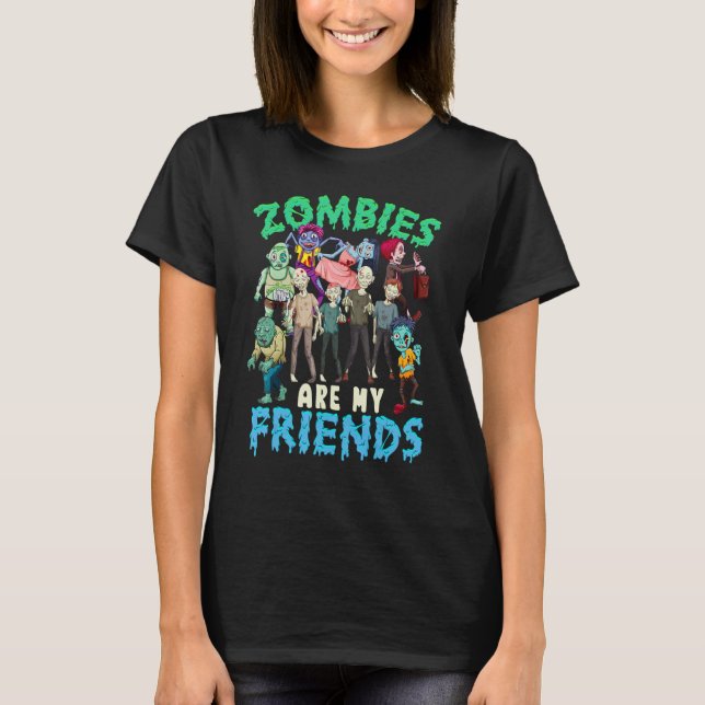 Zombie är min vän Halloween kostym barn pojkar  T Shirt (Framsida)