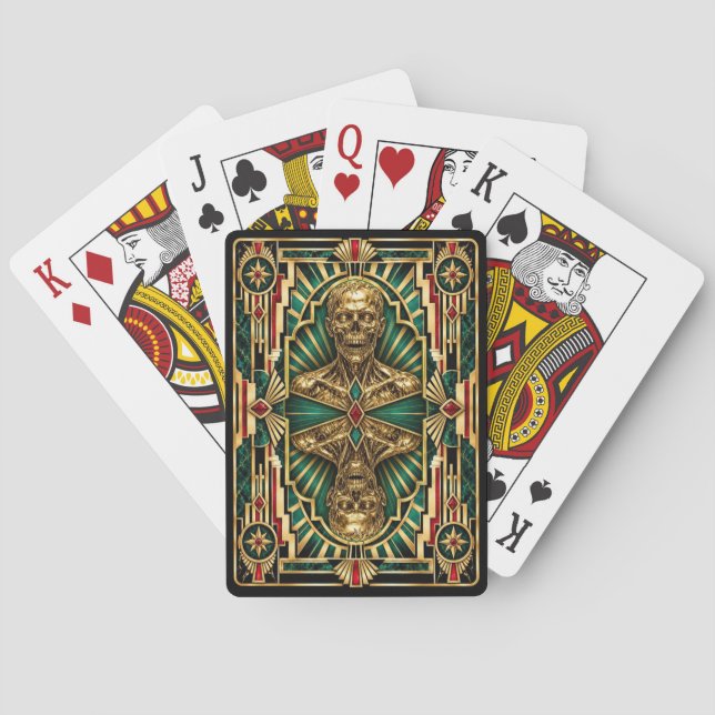 Zombie, Art Deco Myttisk Casinokort (Baksidan)