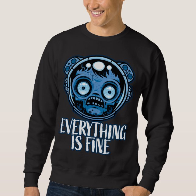 Zombie Astronaut är Bra Lång Ärmad Tröja (Framsida)