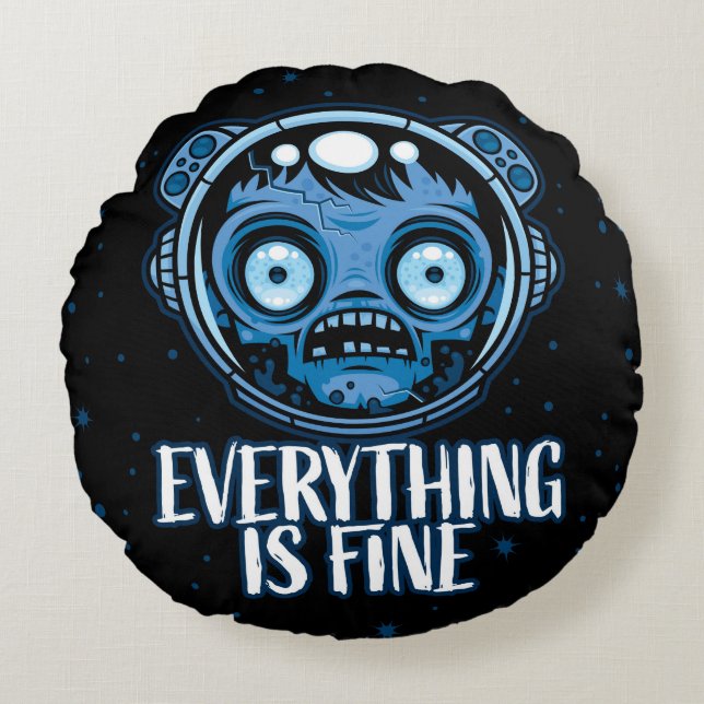 Zombie Astronaut är Bra Rund Kudde (Framsidan)