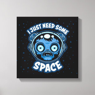 Zombie Astronaut behöver lite utrymme Canvastryck