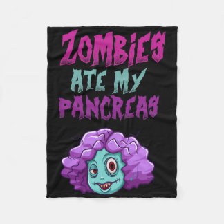 Zombie åt min bukspottkörtel T1d Typ 1 Diabetes Fl Fleecefilt