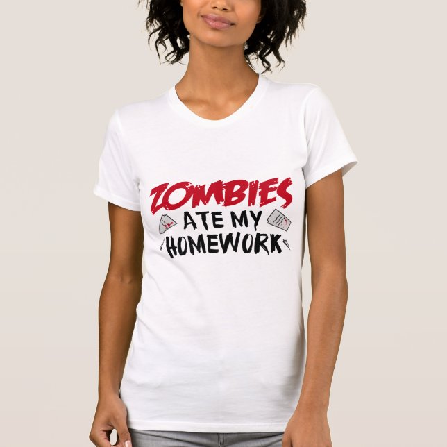 Zombie åt min läxa t shirt (Framsida)
