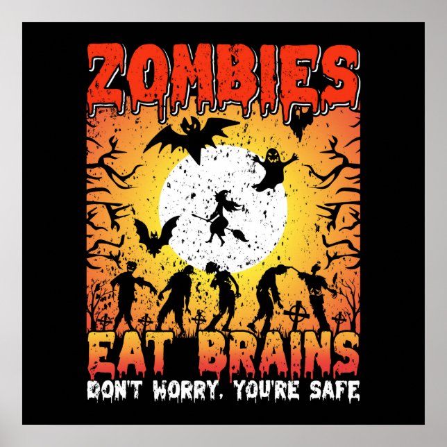 Zombie äter hjärnor  poster (Framsidan)