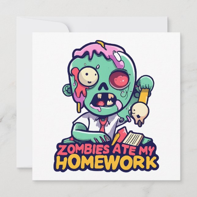 Zombie äter mitt läxor (Framsida)