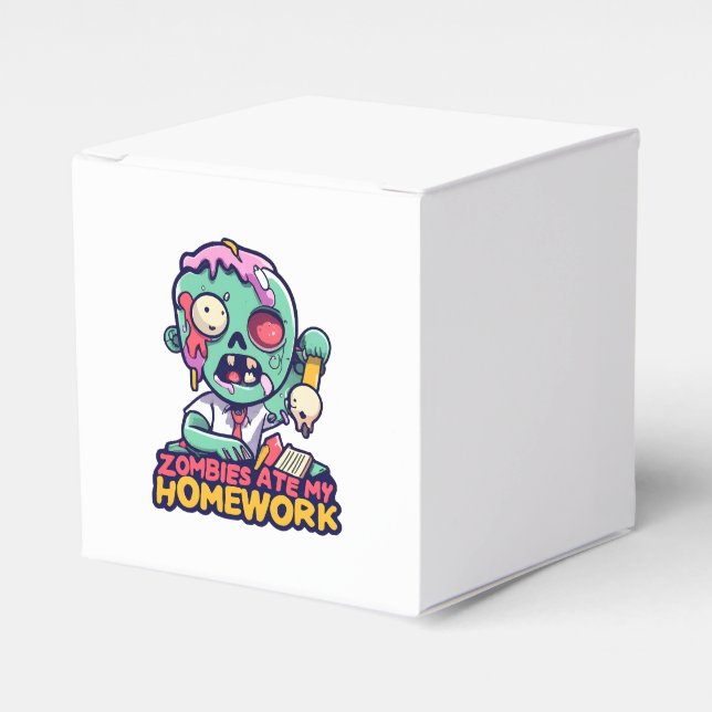 Zombie äter mitt läxor presentaskar (Framsidan Sidan)