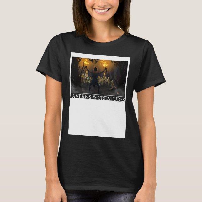 Zombie Attack Caverns & Creatures T Shirt (Framsida)