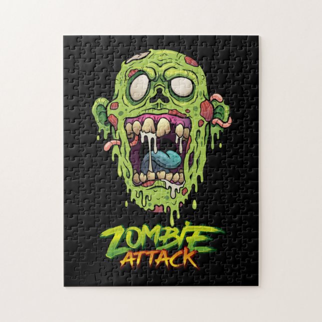 Zombie Attack Scary Monster Creature Pussel (Vertikal)