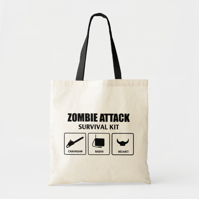 Zombie Attack Survival Bag Tygkasse (Framsidan)