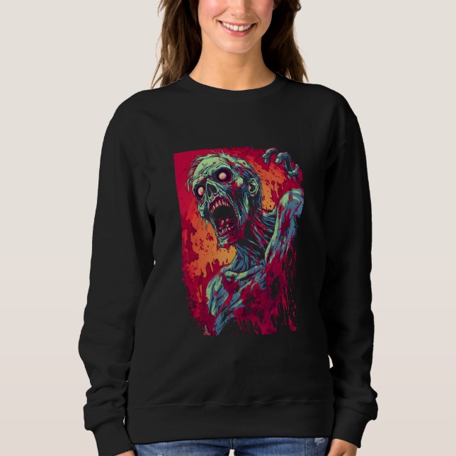 Zombie av Haunted Horror Halloween 2 T Shirt (Framsida)
