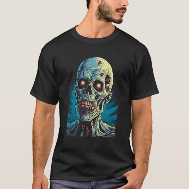 Zombie av Haunted Horror Halloween 7 T Shirt (Framsida)