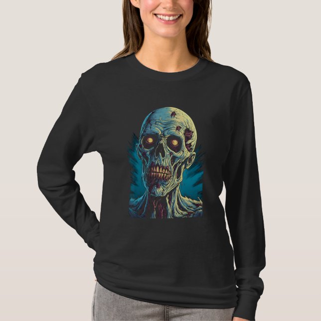 Zombie av Haunted Horror Halloween 7 T Shirt (Framsida)