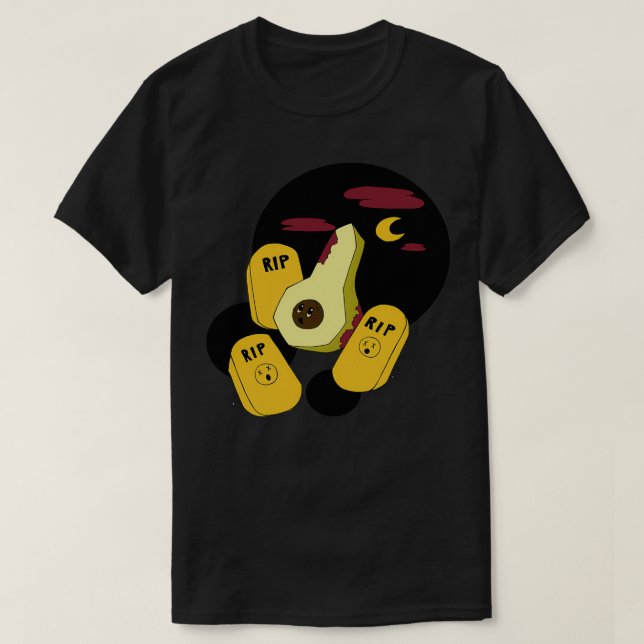 Zombie Avocado 3 T Shirt (Design framsida)
