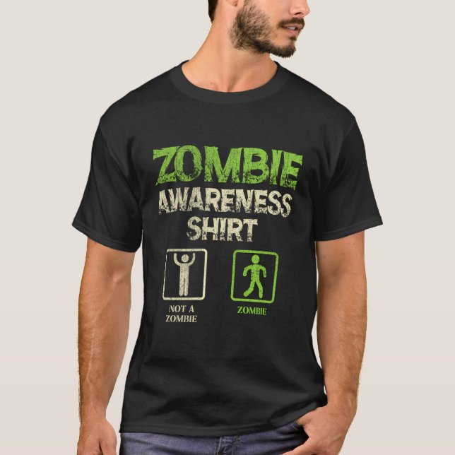 Zombie Awareness Halloween Dödsnuny Spooky T Shirt (Framsida)