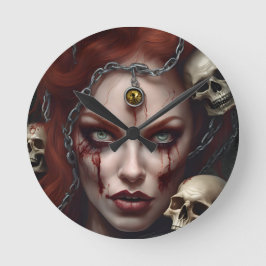 Zombie Babe 03 Rund Klocka
