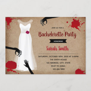 Zombie bachelorette-partiinbjudan inbjudningar