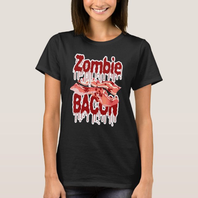 Zombie Bacon Odöd Kropp Hämnd T Shirt (Framsida)