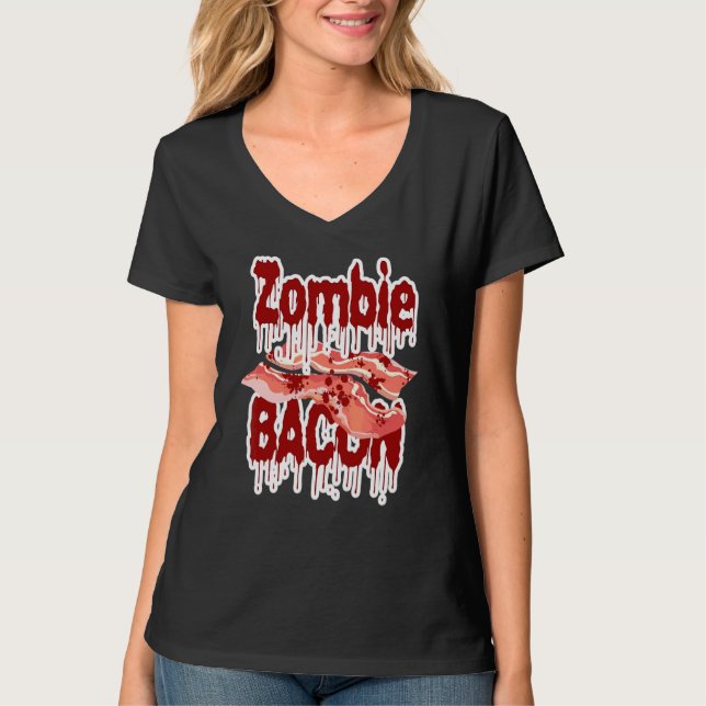 Zombie Bacon Odöd Kropp Hämnd T Shirt (Framsida)