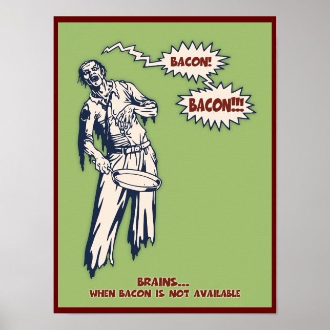 Zombie - Bacon Poster (Framsidan)
