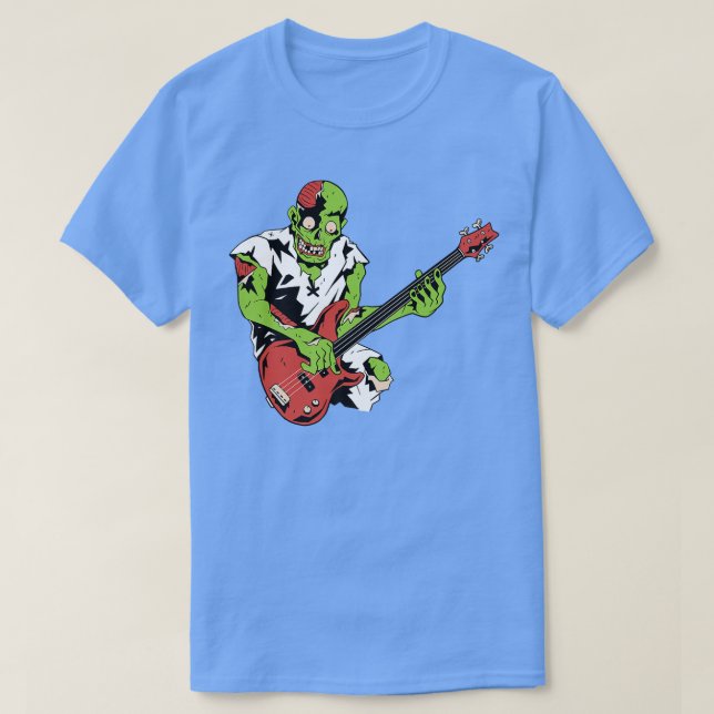Zombie Bass Guitar Lazy Halloween Costume Music Mu T Shirt (Design framsida)