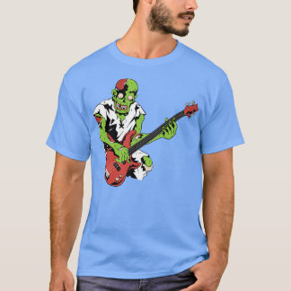 Zombie Bass Guitar Lazy Halloween Costume Music Mu T Shirt