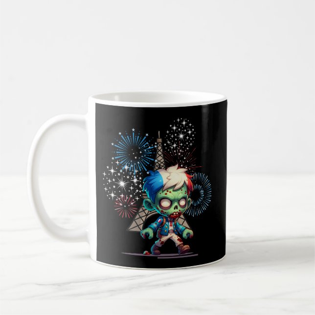 Zombie Bastille Day Kaffemugg (Vänster)