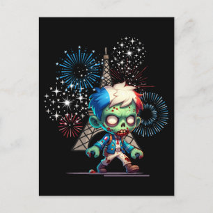 Zombie Bastille Day Vykort