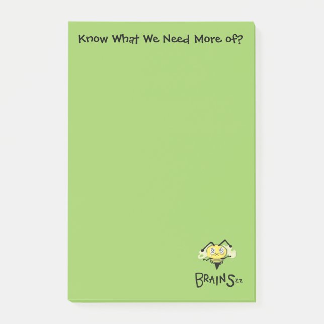 Zombie Bee/Zom-BEE - BRAINS Post-it Block (Framsida)