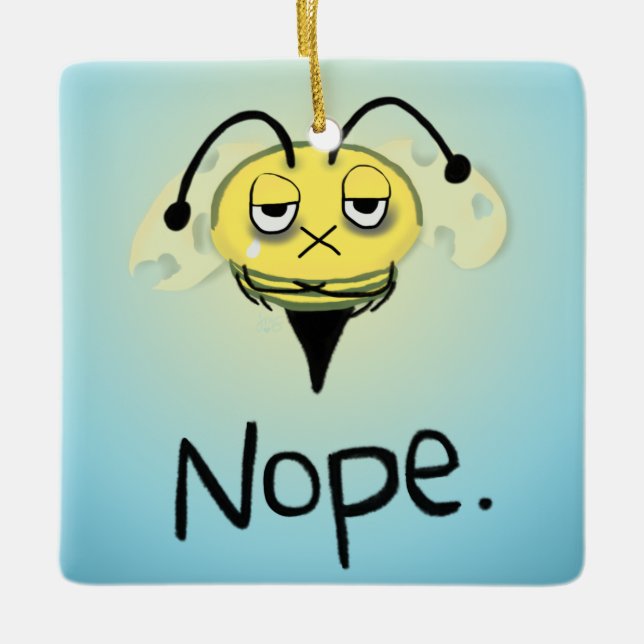 Zombie Bee/Zom-BEE - Ge Me NOPE. Julgransprydnad Keramik (Framsida)