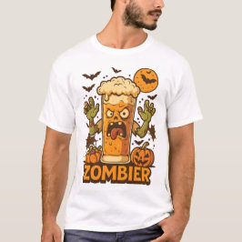 Zombie Bierglas Halloween T Shirt