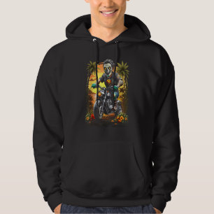 Zombie Bike Rider Tropik Sunset MotorCycle Fläkt M Hoodie