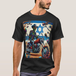 Zombie Biker in Apocalyptic Israeli Scene T Shirt