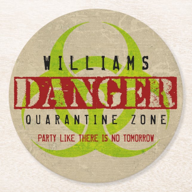 Zombie Biohazard Halloween fest Anpassningsbar Und Underlägg Papper Rund (Framsidan)