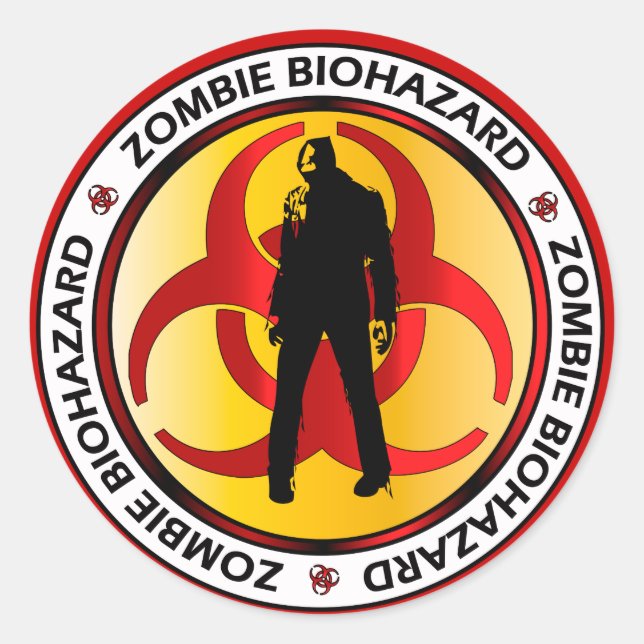 Zombie Biohazard Slösar Runt Klistermärke (Framsida)