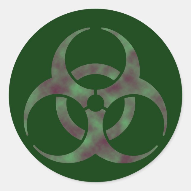 Zombie Biohazard Symbol Sticker Runt Klistermärke (Framsida)