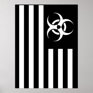 Zombie Biological Outbroke BLack Flagga Poster