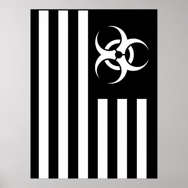 Zombie Biological Outbroke BLack Flagga Poster (Framsidan)