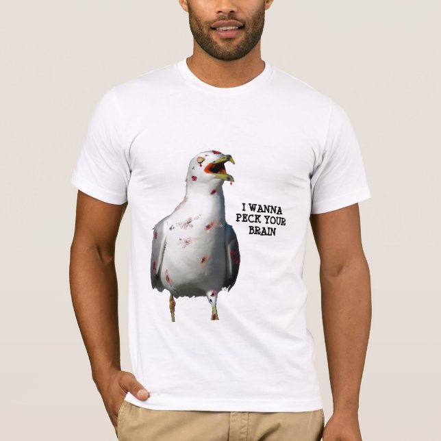 Zombie Bird vill trycka hjärnan T-shirt (Framsida)