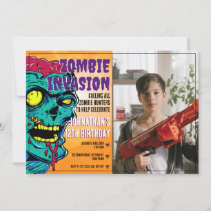 Zombie Birthday Halloween Kids Party Inbjudningar