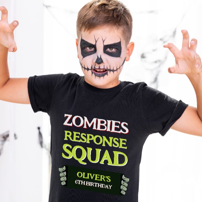 Zombie Birthday Response Squad Funny Halloween Kid T Shirt (Skapare uppladdad)