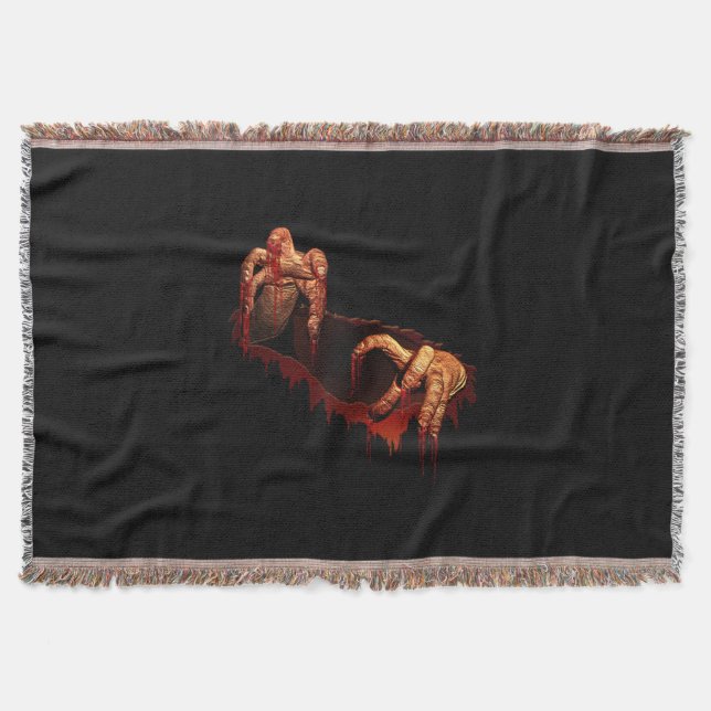 Zombie Blanket Gory Halloween Throw Blankets Decor Filt (Framsidan)