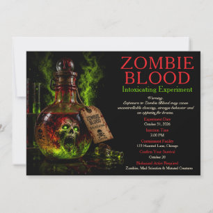Zombie Blood Apotek Halloweenfest Inbjudningar