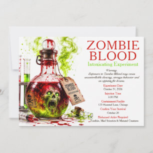 Zombie Blood Apothecary Halloweenfest Inbjudningar