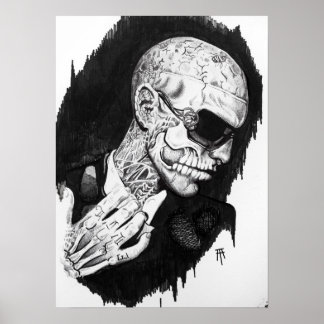 Zombie Boy Porträtt Poster