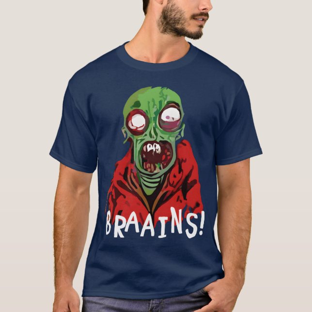 Zombie Braains Halloween-flicka T Shirt (Framsida)